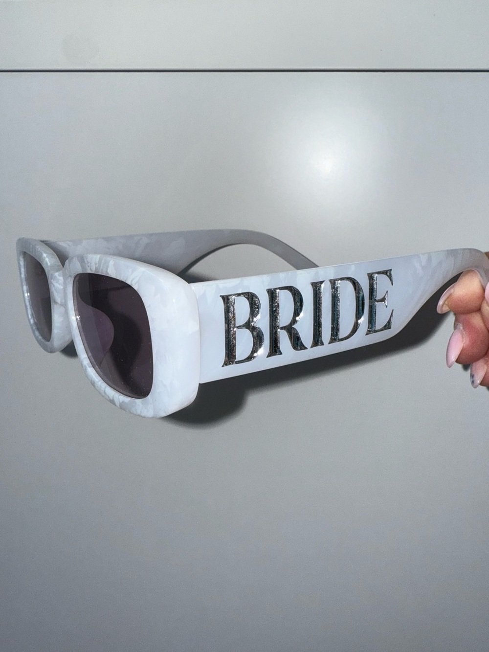 BRIDE Marble White Statement Sunglasses